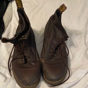 Dr. Martens Dark Brown Leather Men's Boots